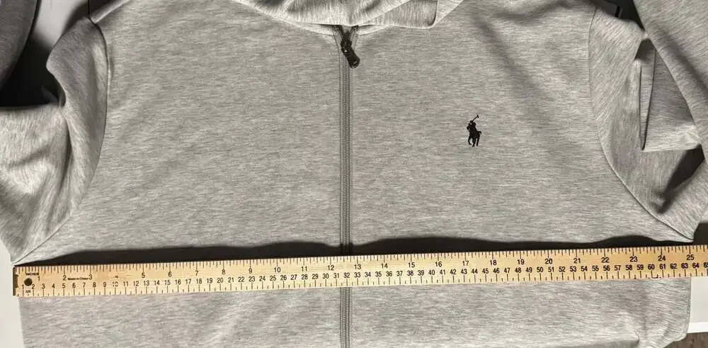Polo Ralph Lauren Men's Grey Heather Double Knit Full Zip Hoodie XL
